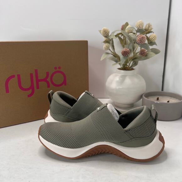 Ryka Encore Knit Slip on Sneakers Vetiver Green J0707M1300 Women's 6.5M NWB - Picture 7 of 10